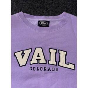 Vail Colorado Lavender Crewneck Sweatshirt Women's S Resort Wear Pullover Fleece